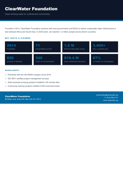 Fact sheet (bold)