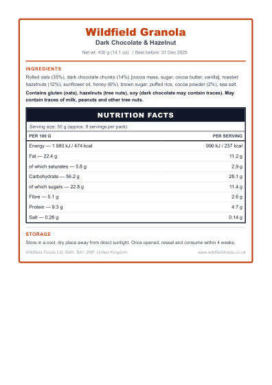 Food label
