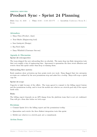 Meeting minutes