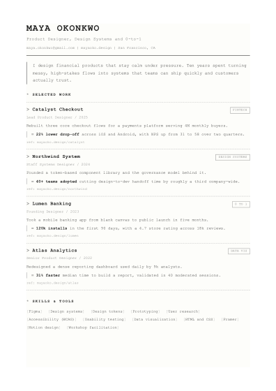 Portfolio one-pager (manuscript)