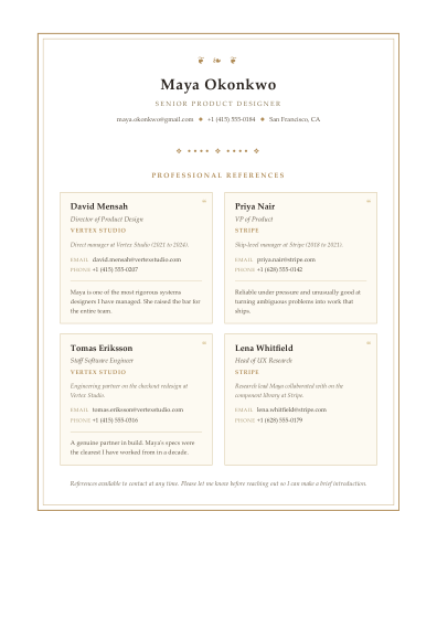 Reference list (ornate)